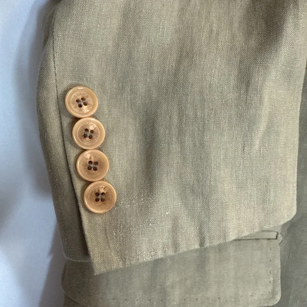 Dolce & Gabbana Beige 100% Linen Men's Suit 40R Made in Italy Authentic